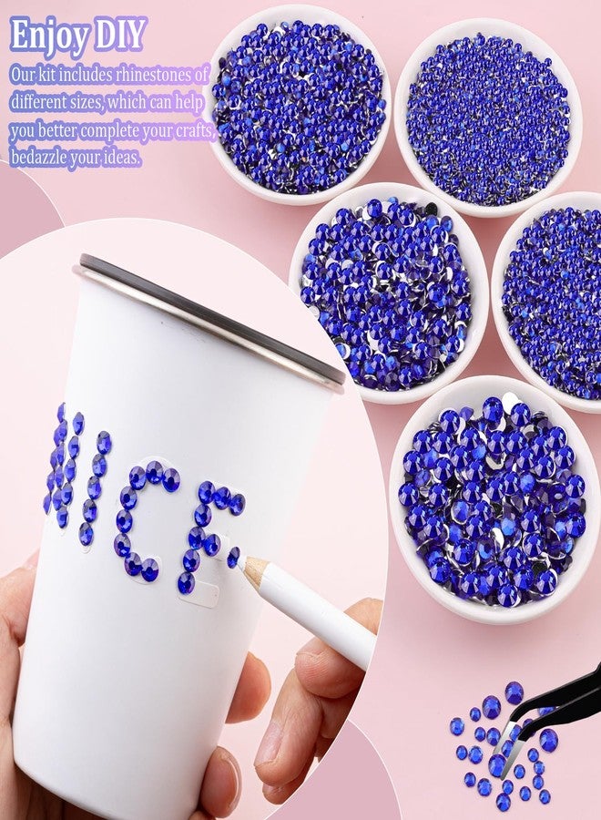 TINKRSTUFF 32000Pcs Resin Rhinestones with Tweezers for Crafting, Royal Blue Flatback Gems, Bedazzling Crystal with 3Pcs 10ml B7000 Jewelry Glue for DIY Crafts Clothing Tumblers Shoes Fabric Nail Art - Image 3