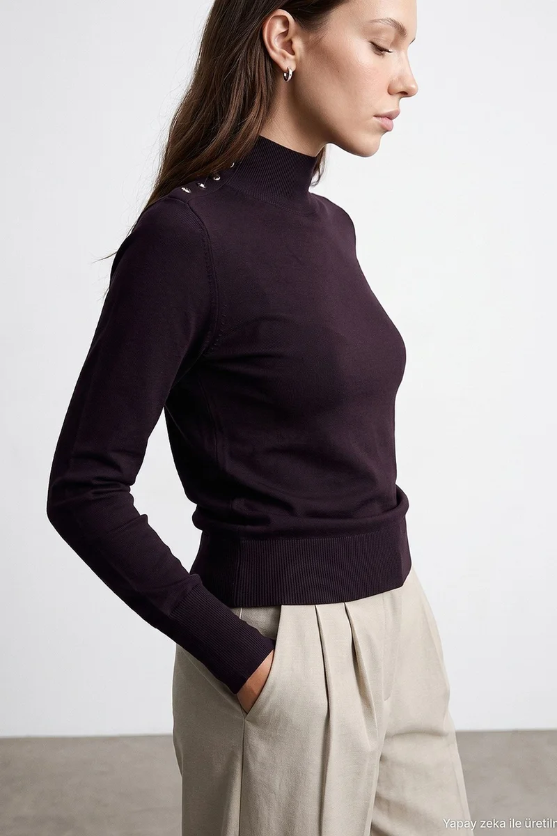 Dilvin Amethyst Purple DILVIN Women's Knit Sweater for Women | Best Price UAE