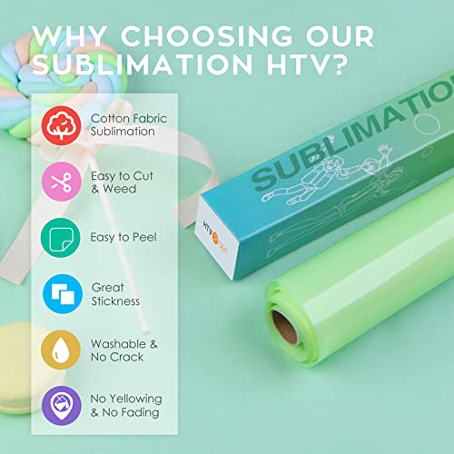 HTVRONT Clear Sublimation HTV Glossy - 12" X 5FT Upgraded Sublimation Vinyl - Vivid Colors Clear Dye Sub HTV for Light-Colored Cotton Fabric - Image 3