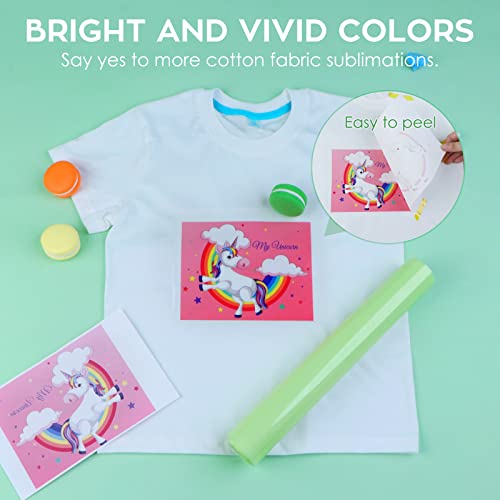 HTVRONT Clear Sublimation HTV Glossy - 12" X 5FT Upgraded Sublimation Vinyl - Vivid Colors Clear Dye Sub HTV for Light-Colored Cotton Fabric - Image 4