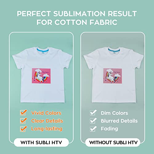HTVRONT Clear Sublimation HTV Glossy - 12" X 5FT Upgraded Sublimation Vinyl - Vivid Colors Clear Dye Sub HTV for Light-Colored Cotton Fabric - Image 5