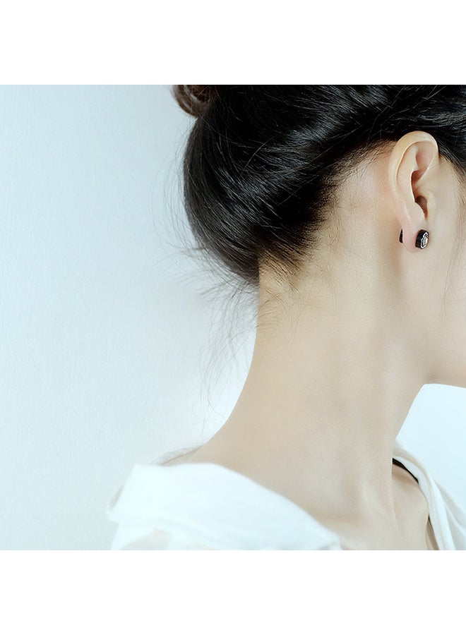 Fashion Personality Versatile Simple Earrings Round Zircon Unisex Hip Hop Earrings - Image 3