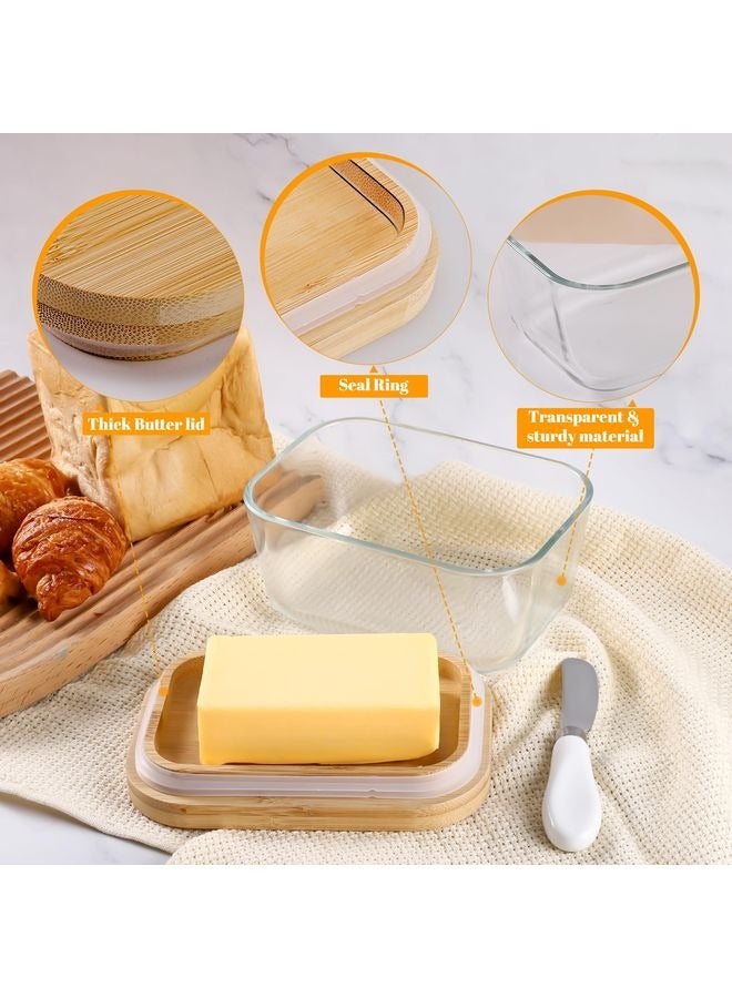 HOMESTAR Large Glass Butter Dish with Lid, Upgraded the Capacity to Holds 1lb of Butter, Butter Keeper with Knife for countertop and Double High-quality Silicone Seal, Kitchen Decor and Gifts - Image 4