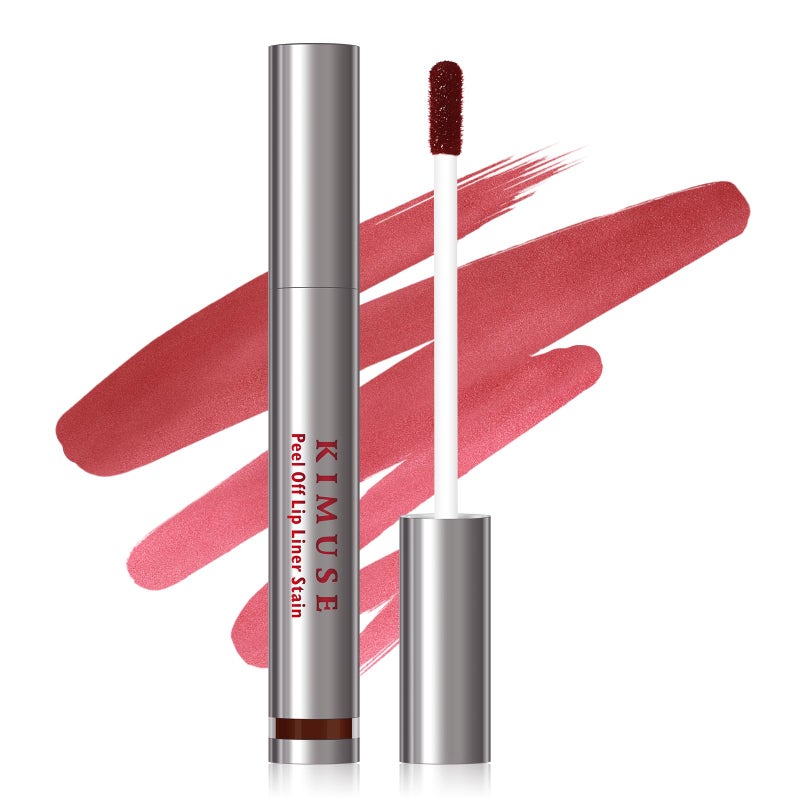 KIMUSE Peel Off Lip Liner Stain Long Lasting Lip Tint Stain Peel Off Waterproof TransferProof Highly Pigmented Color Peel Off Lip Stain Liner Matte Finish