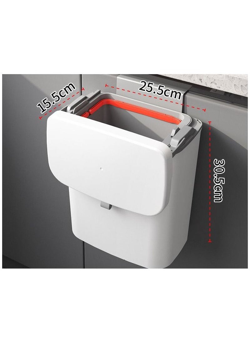 Generic Kitchen Hanging Trash Can with Lid for CounterTop or Under Sink Compost Bin with Inner Bucket Wall Mounted Garbage Can for Cupboard Bathroom Bedroom Office Camping  - Image 4
