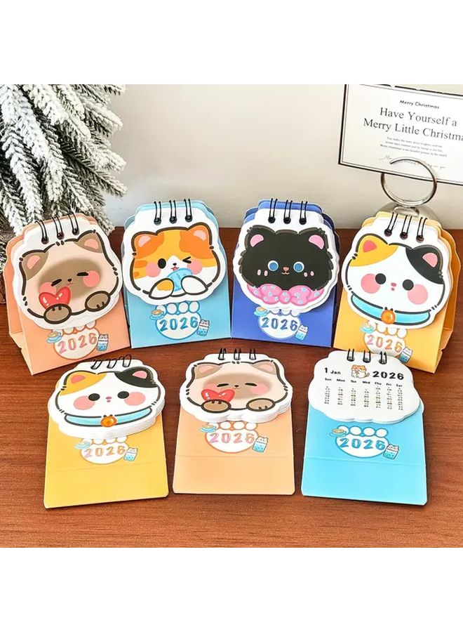 4pcs Mix Colors Cute Kitten Calendar 2025 2026 with Hanging Loop for Home Office - Image 3