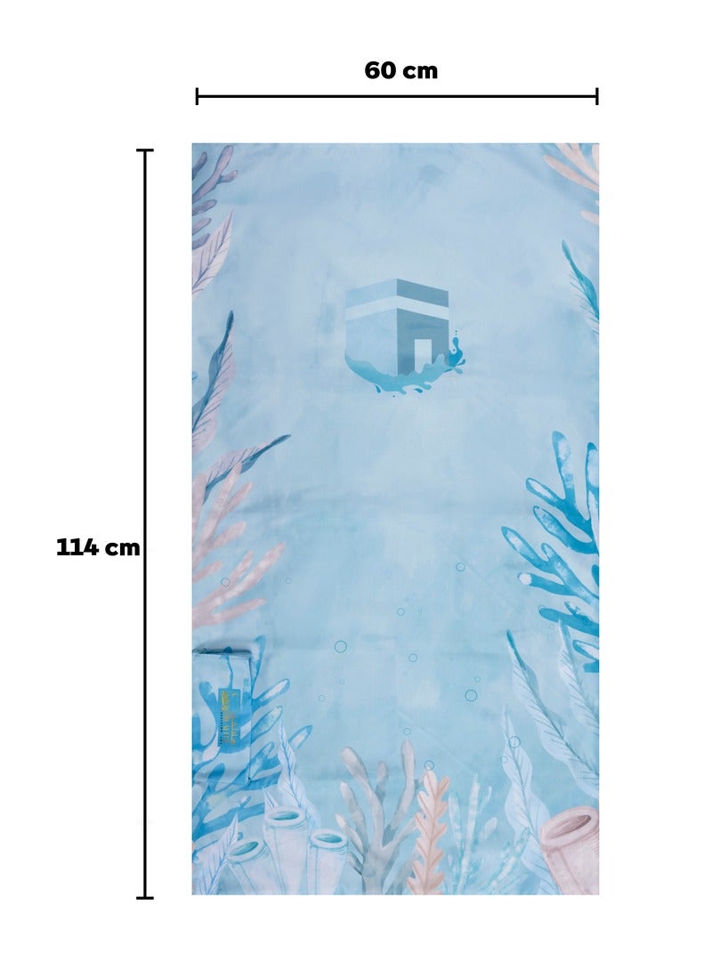HilalFul Salah On The Go Polyester Prayer Mat - Under The Sea | Muslim Praying Rug for Kids/Children | Water Resistant | Anti-Slip | Islamic Gift for Eid, Ramadan | For Travel | Lightweight - Image 3