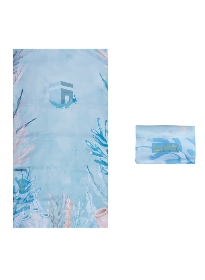 HilalFul Salah On The Go Polyester Prayer Mat - Under The Sea | Muslim Praying Rug for Kids/Children | Water Resistant | Anti-Slip | Islamic Gift for Eid, Ramadan | For Travel | Lightweight - Image 1