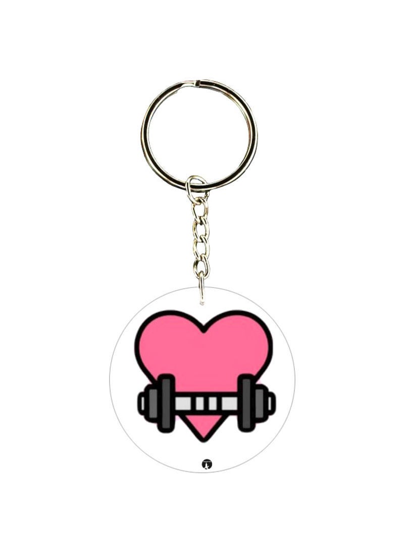Love Printed Double Sided Keychain