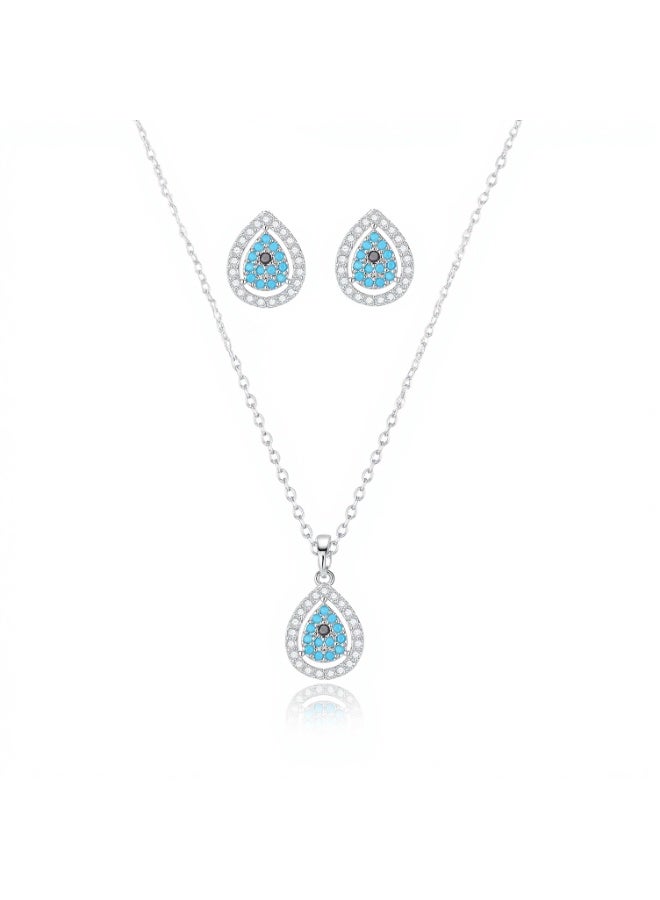 MTZ Women Jewellery Set, 14K Gold Plated Dainty Pendant Necklace & Stud Earrings Set for Wedding Party Daily Wear - Image 5