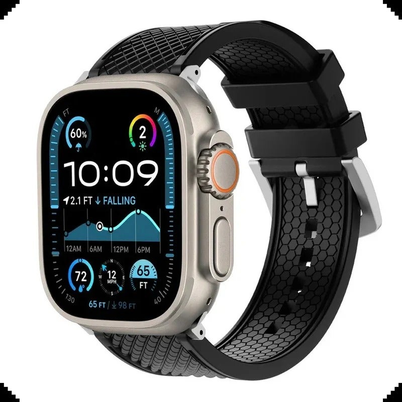 Universal FKM Rubber Watch Band Quick Release 18mm 19mm 20mm 21mm 22mm 24mm Watch Strap Replacement Compatible with Apple Suunto & Other Sport Watches - Image 1