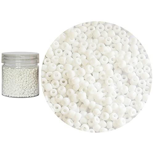Bala&Fillic White Color 4mm Seed Beads About 1400pcs in Box 6/0 Glass Craft Seed Beads for Jewelry Making (White) - Image 1