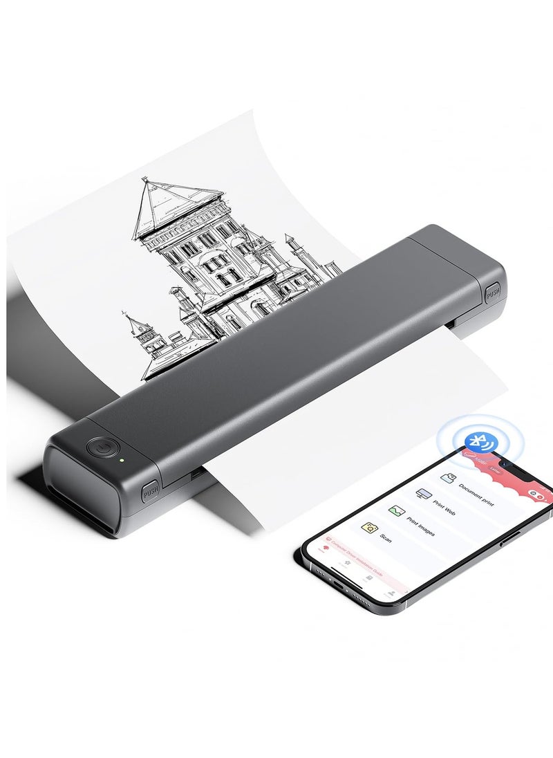 phomemo - Portable Thermal Printer Wireless Travel M08F Letter Bluetooth Mobile Inkless Printer Compatible with Android, iOS Phone and Laptop,  Support 8.26" X 11.69" A4 Paper - Image 1