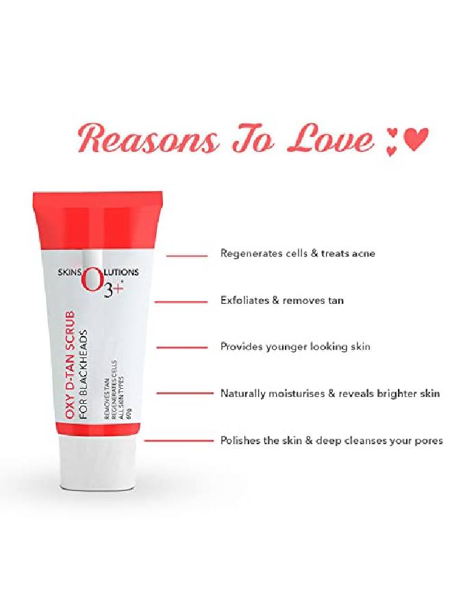 O3+ مقشر أوكسي دي تان لإزالة الرؤوس السوداء والسُمرة - مقشر للوجه للحصول على بشرة متوهجة | مزيل الرؤوس السوداء ومضاد لحب الشباب - Image 3