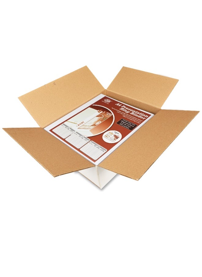 FIS Presentation Binder, A4 Size(210x297mm), 2[D]Ring Type, 65mm Ring Size, 3.75" Inches Spine with Clear PVC Pocket For Easy Insert Your Label Design, Packet of 2 Pieces, White Color-FSBD265DPB/2  - Image 2