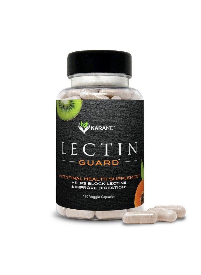 karamd Lectin Guard Gut Health & Digestion Supplement With Slippery Elm Bladderwrack Sodium Alginate Okra Kiwi & Papaya Supports Colon Health Vegetable Capsules 30 Servings (120 Capsules) - Image 2