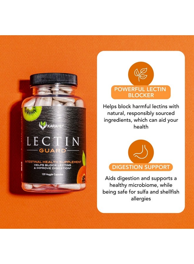 karamd Lectin Guard Gut Health & Digestion Supplement With Slippery Elm Bladderwrack Sodium Alginate Okra Kiwi & Papaya Supports Colon Health Vegetable Capsules 30 Servings (120 Capsules) - Image 4