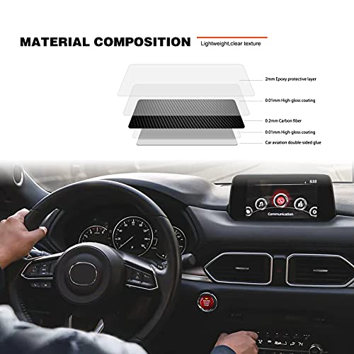 ANFOKAS Compatible with Mazda 3 6 CX-3 CX-5 CX-9 MX-5 Miata Accessories Real Carbon Fiber Sporty Car Keyless Engine Start Stop Push Button Cover Trim Sticker -Red - Image 5