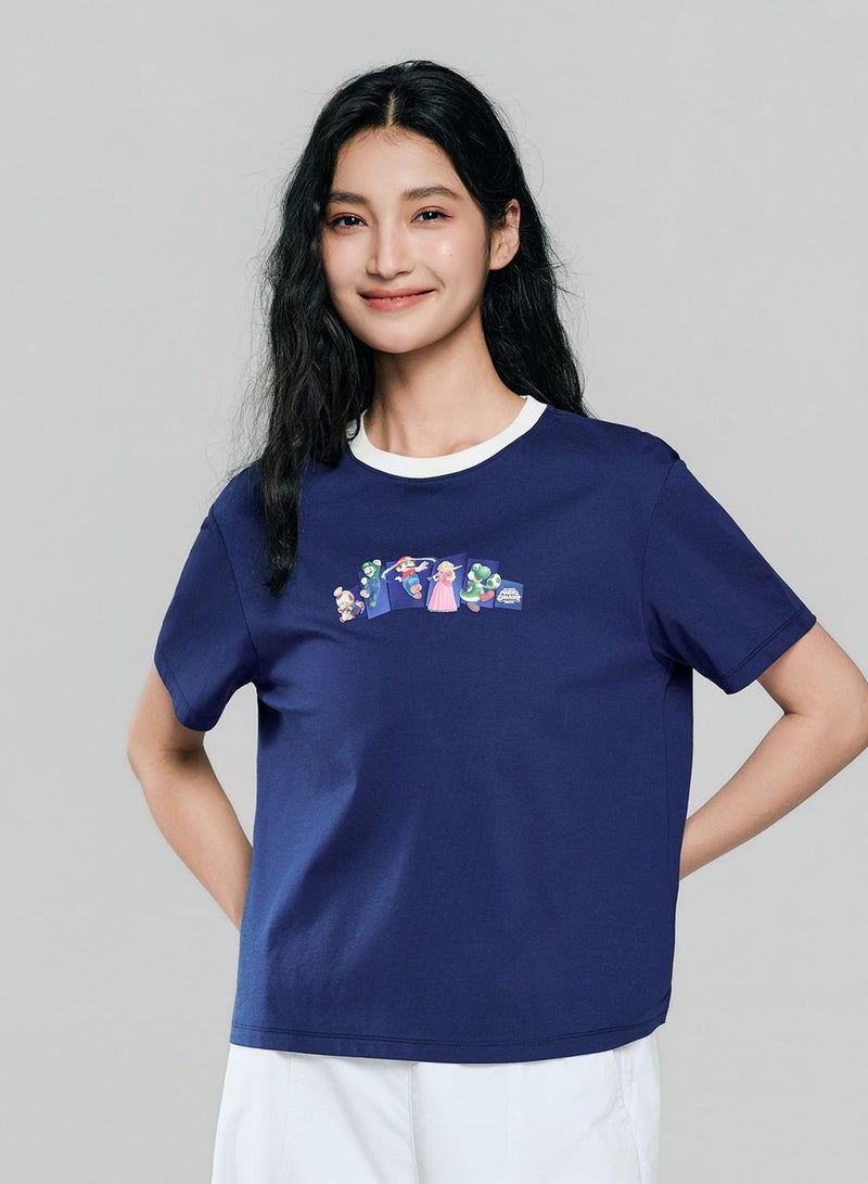 GIORDANO Women's Super Mario Print Boyfriend Tee - Image 1