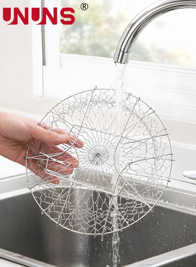 UNUNS Foldable Fry Basket with Clip - 304 Stainless Steel - Multi-Function Cooking Tool Cooking Basket, Flexible Kitchen Tool for Fried Food, Washing Fruits, Vegetables - Image 5