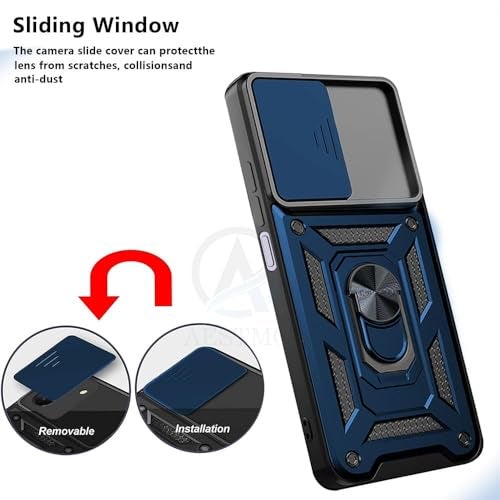 AIBEX® Back Cover for Oppo K12X 5G / Oppo A3 Pro 5G | D10 Tough Armor Case | Sliding Camera Shield | 360° Protection | Kickstand Ring Holder | Military-Grade Shockproof Bumper Case - Image 5