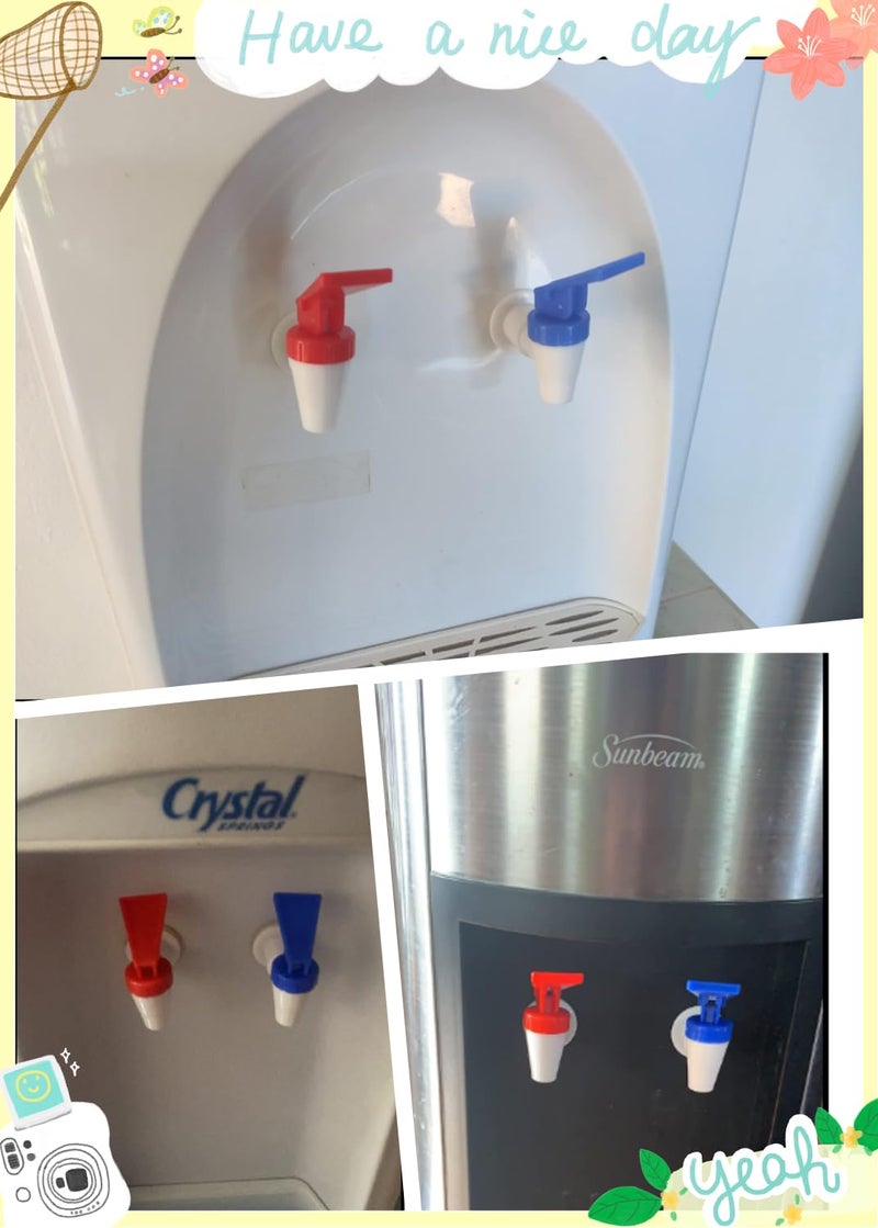 Qboyi Replacement Cooler Faucet - 2 Blue And 2 Red Water Dispenser Tap Set - Internal Thread Plastic Spigot. - Image 3
