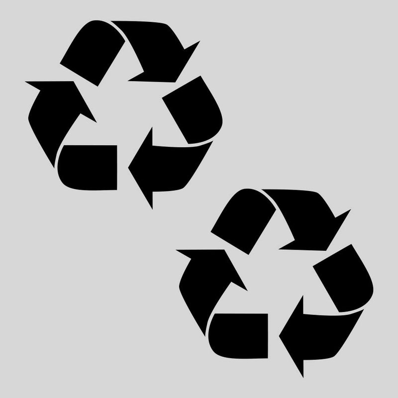 Ignixia Recycle Sticker for Trash Can 2 Pack Sign Decal to Organize Garbage Containers Plotter Cut Vinyl Symbol Black 5 X 5 Inches