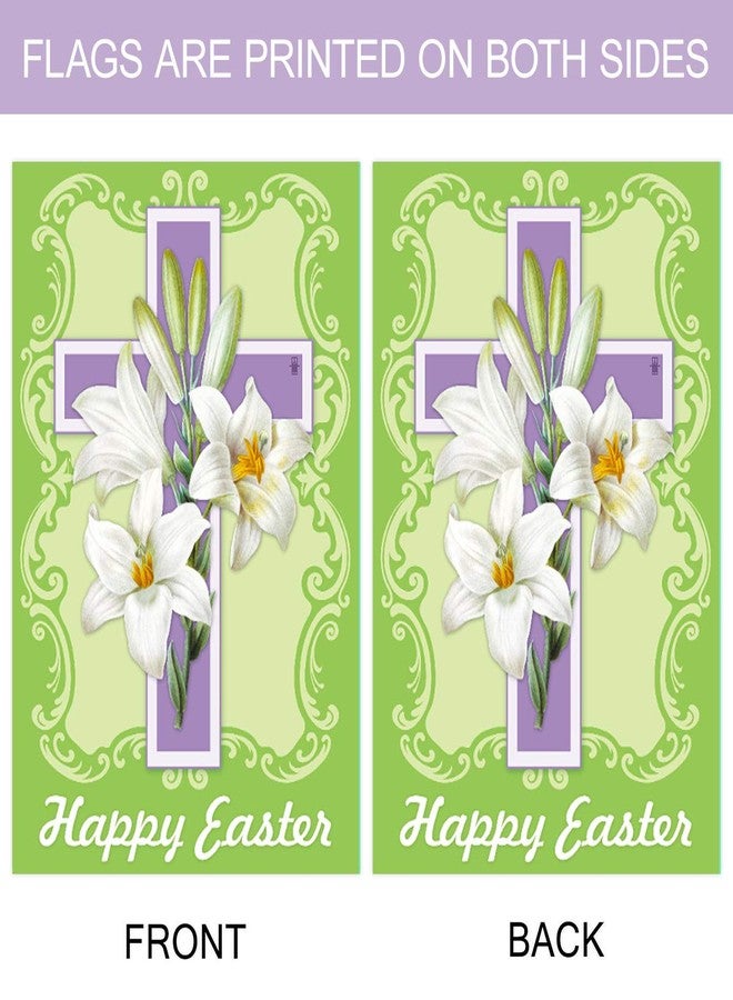 Morigins - Easter White Lilies Double-Sided Decorative Cross Religious House Flag 28"x40" - Image 3
