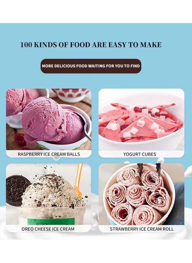 Generic - Mini Stir Fried Food Yogurt Machine Frozen Pan Children Instant Milk Ice Cream Maker Stainless Steel Frying Cold Plate Plug Free - Image 1