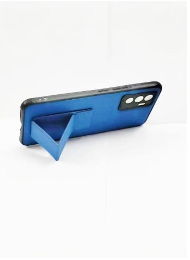 Protective Case Cover With Kick Stand For Vivo Y21S Blue