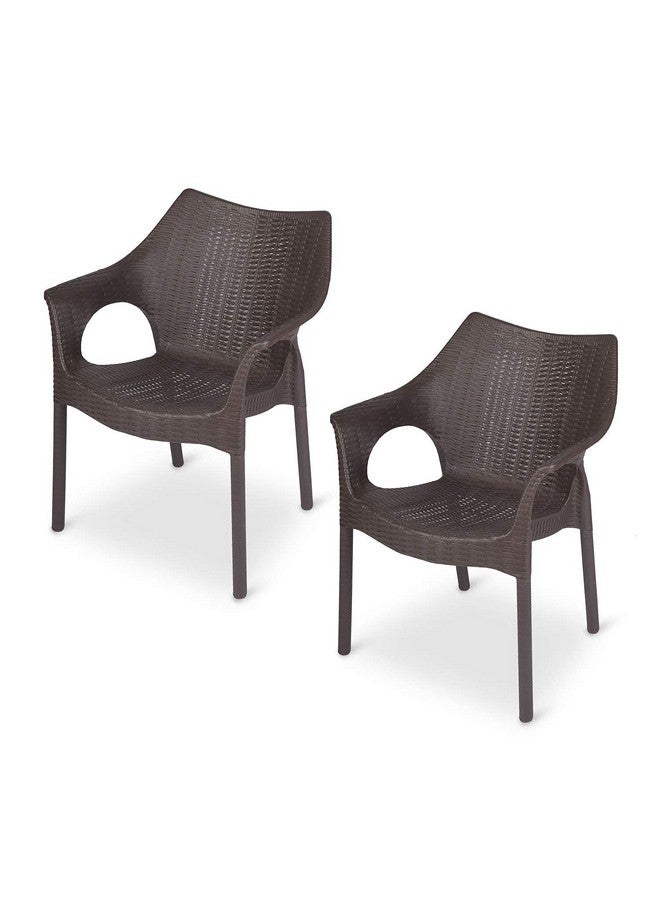 HomiQ كرسي هومي كيو كامبريدج الثقيل من البلاستيك للاستخدام الداخلي والخارجي | اللون: ونج; مجموعة من 2 كرسي - Image 1