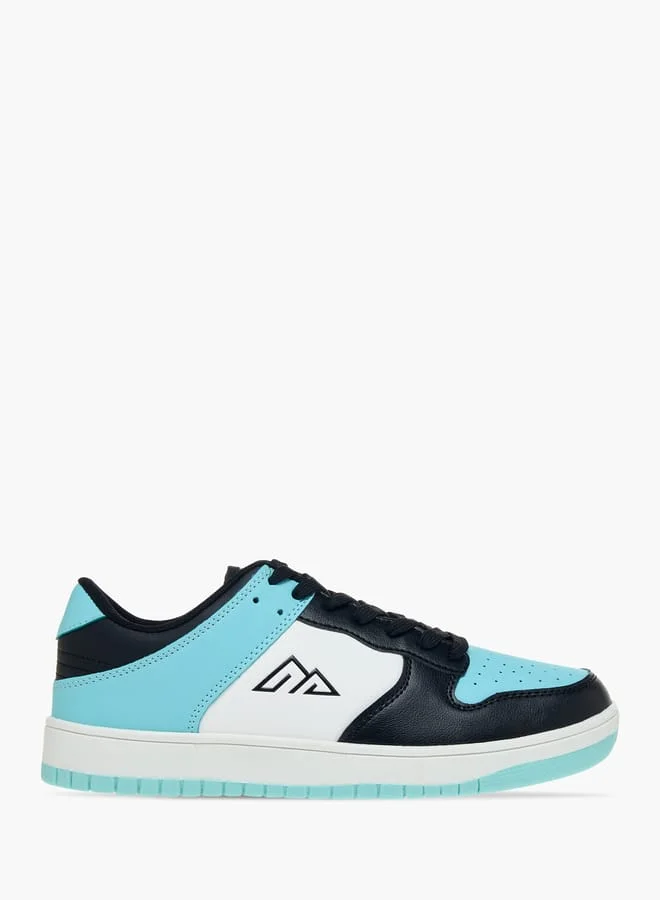 Womens Textured Lace-Up Sneakers