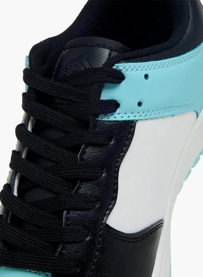 Oaklan by Shoexpress BLUE Womens Textured Lace-Up Sneakers for Women | Best Price UAE