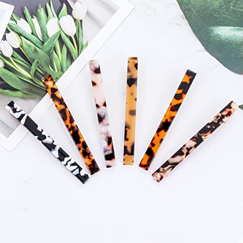 Cobahom Tortoise Shell Leopard Duckbill Barrettes and Acrylic Hair Clips for Women - 12 Pcs for Styling Thin and Thick Hair - Image 5