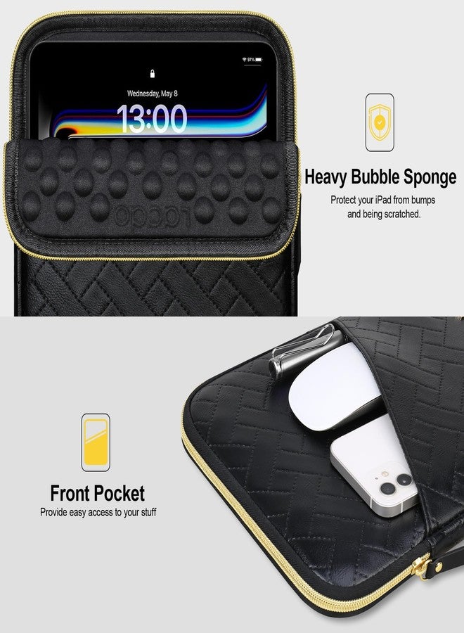 لاكدو جراب Lacdo للأجهزة اللوحية، متوافق مع iPad A16 مقاس 11 بوصة / iPad Pro M5 M4 مقاس 11 بوصة / iPad Air M3 M2 مقاس 11 بوصة / iPad مقاس 10.9 بوصة / iPad مقاس 10.2 بوصة / iPad Air مقاس 10.9 بوصة، وحقيبة Samsung Galaxy Tab A9+، ولوحة مفاتيح Magic Keyboard، لون أسود أنيق - Image 3