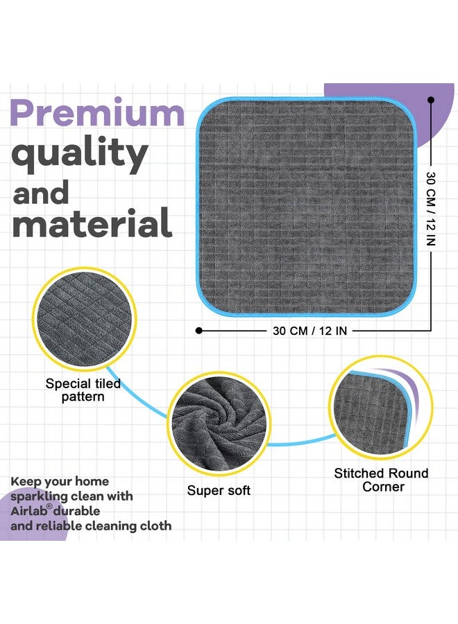 Airlab Microfiber Cleaning Cloth for Household Dust Rags for Cleaning All-Purpose Towels Streak Free Kitchen Dishes Reusable Pack of 6, 12" x 12" - Image 3