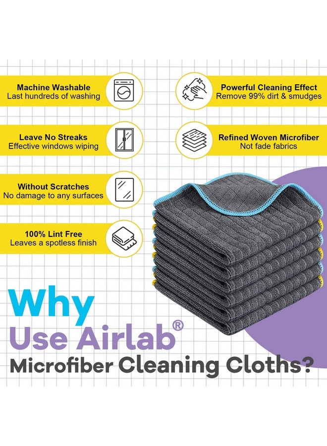 Airlab Microfiber Cleaning Cloth for Household Dust Rags for Cleaning All-Purpose Towels Streak Free Kitchen Dishes Reusable Pack of 6, 12" x 12" - Image 2