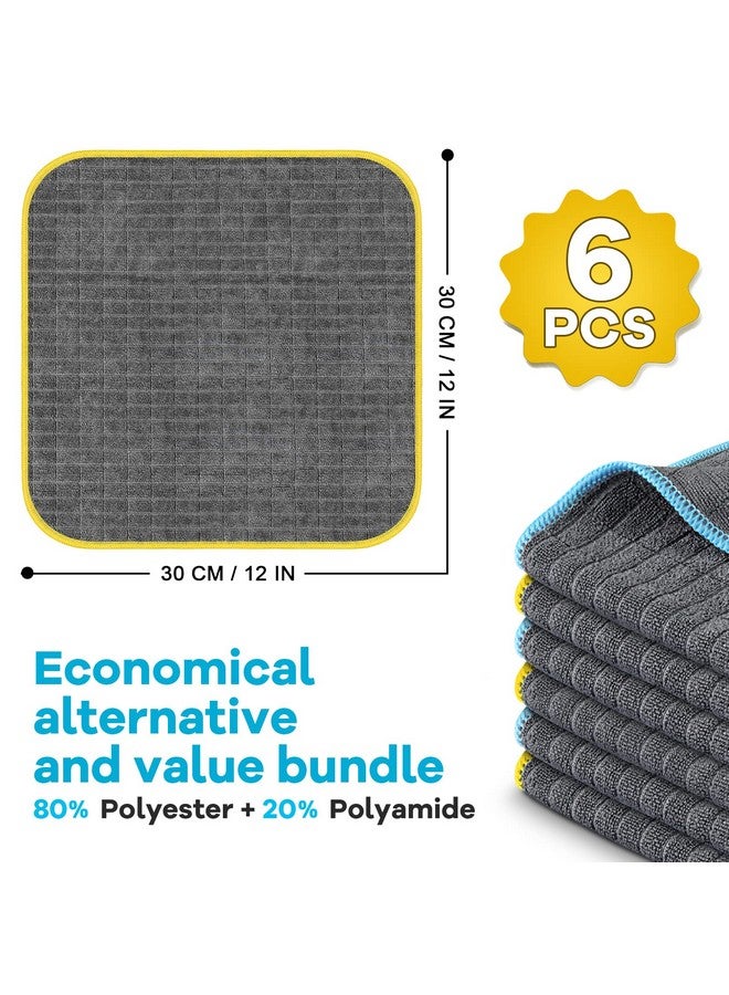 Airlab Microfiber Cleaning Cloth for Household Dust Rags for Cleaning All-Purpose Towels Streak Free Kitchen Dishes Reusable Pack of 6, 12" x 12" - Image 4