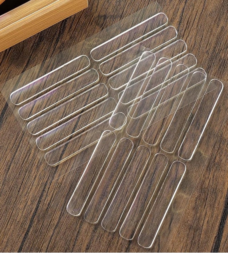 YOMITH Clear Rubber Silicone Strip Wall Protector, Cabinet Door Bumper, Furniture Drawer Safety Stopper, Car Anti Collision Bumper Guard (Pack of 20) - Image 1