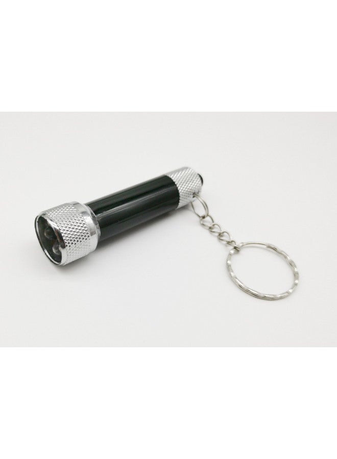 Mini Aluminum Alloy Flashlight 5LED Keychain Lamp Advertising Gifts Emergency Small Flashlight Portable Led Flashlight-Color:Black  - Image 1