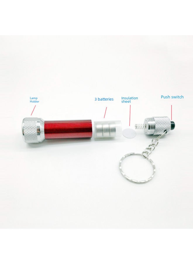 Mini Aluminum Alloy Flashlight 5LED Keychain Lamp Advertising Gifts Emergency Small Flashlight Portable Led Flashlight-Color:Black  - Image 4