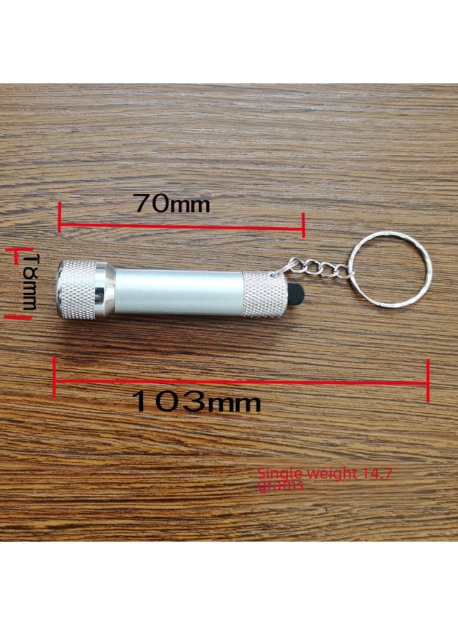 Mini Aluminum Alloy Flashlight 5LED Keychain Lamp Advertising Gifts Emergency Small Flashlight Portable Led Flashlight-Color:Black  - Image 3