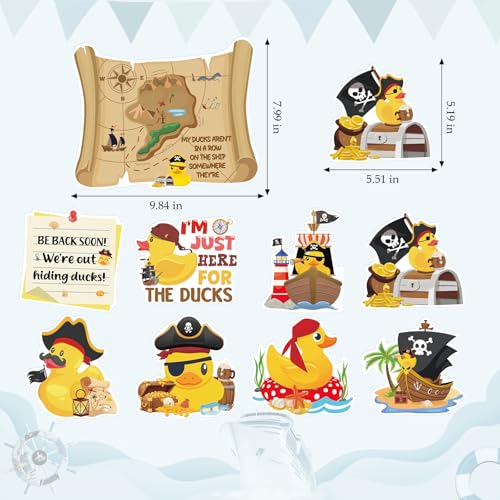 Dazoratix Duck Cruise Door Magnets - 8 Pcs Pirate Rubber Ducks Large Ship Cabin Decorations Magnetic Funny Stickers Stateroom Accessories for Carnival Party Summer Decor Refrigerator Car Locker Decals - Image 5