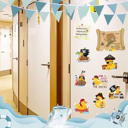 Dazoratix Duck Cruise Door Magnets - 8 Pcs Pirate Rubber Ducks Large Ship Cabin Decorations Magnetic Funny Stickers Stateroom Accessories for Carnival Party Summer Decor Refrigerator Car Locker Decals - Image 3
