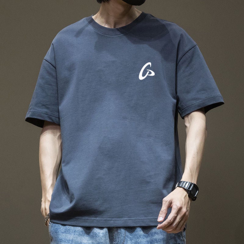American High-Weight Heavyweight T-Shirt Boys Short-Sleeved Summer New Fashion Brand Trendy Half-Sleeved Tops - Image 1