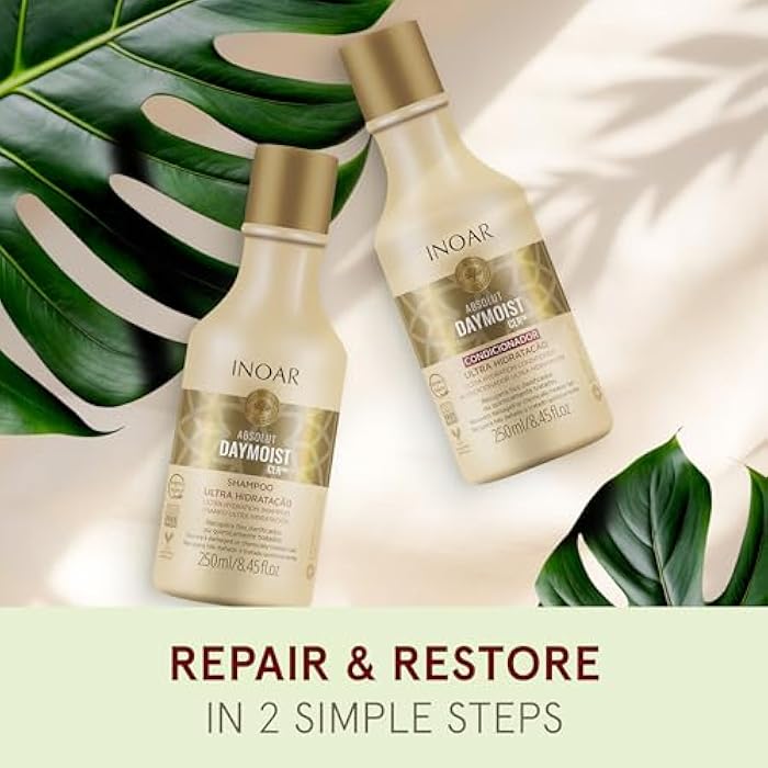 Inoar DayMoist Haircare Duo Shampoo & Conditioner with Argan Oil Complex for Deep Hydration & Repair, 2 x 8.45 Fl Oz - Image 5