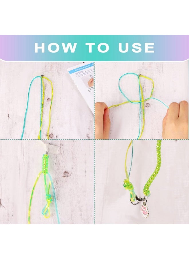 PP OPOUNT - Plastic Lanyard String, 20 Rolls Boondoggle String With Instruction For Beginners And 220 Beads, Gimp Bracelet Making Kit For Diy Bracelets, Key Chains And Lanyards - Image 1