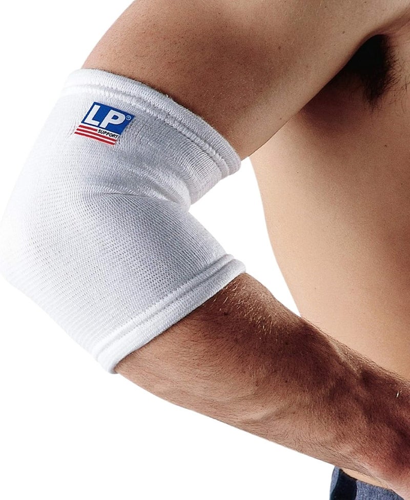 LP Elasticated Elbow Support Breathable Sleeve for Tennis Elbow Support Pain Relief Sports Injury Rehabilitation White Medium