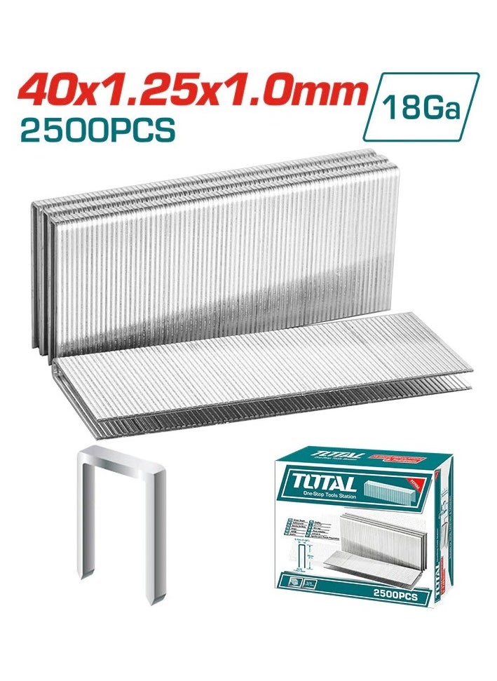 TOTAL Total Heavy Duty 2500 Count Crown Staple/18GA Brad Nails/Staples Combo Kit – 5.7x40mm for Staple Guns  - Image 1