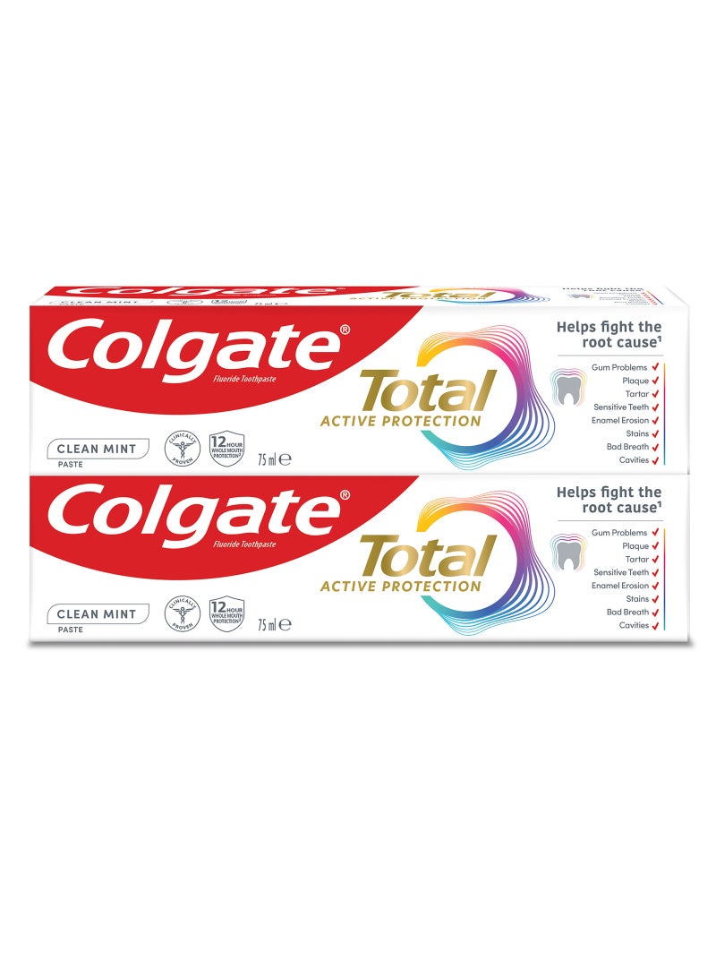 Colgate Total Active Protection Clean Mint Toothpaste  Pack of 2 - Image 1